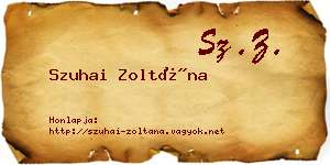 Szuhai Zoltána névjegykártya